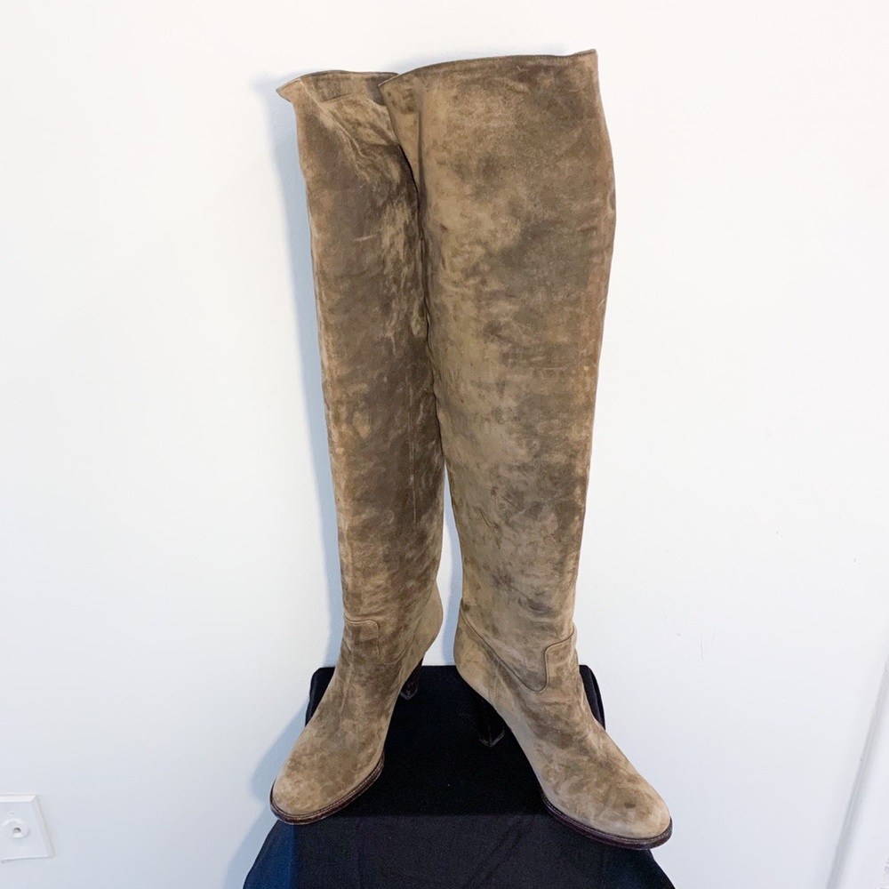 Ralph Lauren Brown Suede Over The Knee Boots